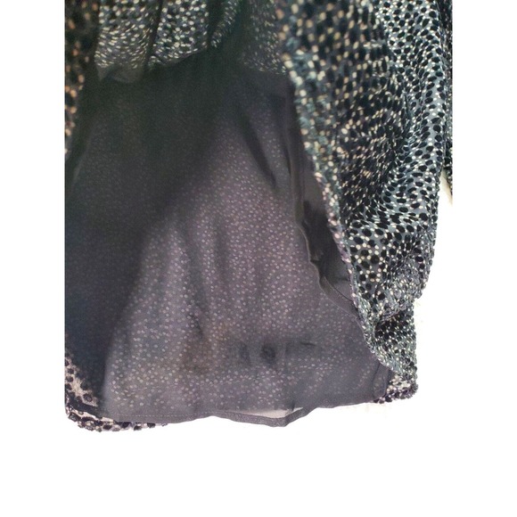 Express Blouse Top Women's Small Gray Black Velvet Polka Dot Sheer Viscose Lined - Picture 7 of 9